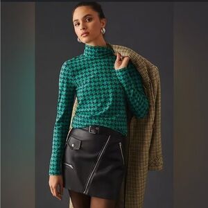 Anthropologie Maeve Blue and Green Patterned Top size M and euc